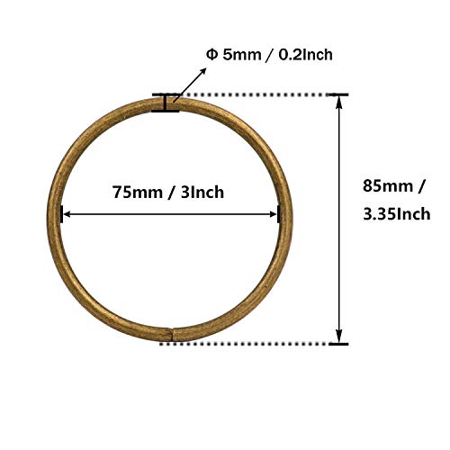 Generic Metal Bronze Large Size Annular Ring Buckle 3" Inside Dia Loop Ring Strap Keeper Pack Of 4 #TOP4