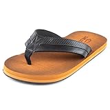  SMILODOX Premium Zehentrenner  Flip Flops ideal für Strandurlaub, Gym & Freizeit  Sandalen mit Fester Sohle - rutschfest - Perfekte Dämmung - Hausschuhe, Farbe:Schwarz, Größe:44 EU