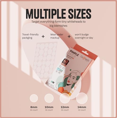 GoGleefy Pimple Patches for Face – Day & Night Acne Patches for Fast Healing, Skin Clarity – Invisible Hydrocolloid Patches, Waterproof Spot Treatment – All Skin Types Zit Patches of 60/120/180