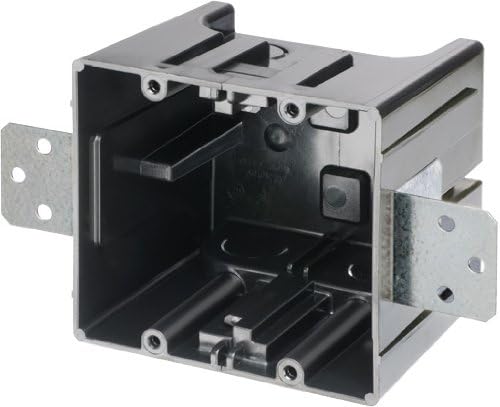 Arlington FE102E Expandable Outlet Box, Steel Brackets for New Construction, 2-Gang, 10-Pack