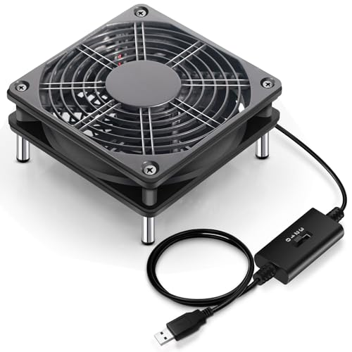 Mauknci 冷却ファン 12cm 静音 風量調整可 USB ファン 5V 長時間稼働 小型PC/アンプ/ルーターなど用 冷却台