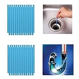 ABK Abflussreiniger Sticks 50 Stück Blau Rohrreiniger Enzymreiniger für verstopfte Rohre im Bad Spülbecken Dusche Küche Spülbecken & WC & Waschbecken Badewanne