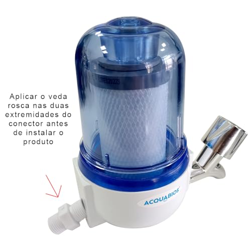 Filtro De Água Transparente Com Torneira De Metal Acqua 5 Carbon Block Acquabios 1000-0016, Acquabio