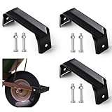 Tandefio 4 Pcs Black Steel Wheelbarrow Axle Bracket Heavy Duty Wheelbarrow Replacement Parts with 8 Bolts 8 Nuts for Wheelbarrow Cart Barrow Accessories Garden Lawn Work Supplies