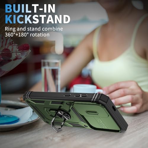 Coque Galaxy S24 FE vert kaki rigide multicouche béquille intégrée - 6