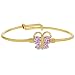 18k Gold Plated Pink Crystal Butterfly Adjustable Bangle Baby Girls Bracelet