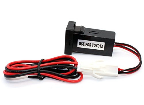 Cllena Car 12V 24V To 5V 3.1A Dual Usb Ports Dashboard Mount Charger Blue Light For Toyota (2.1/1.2A-2) #TOP1