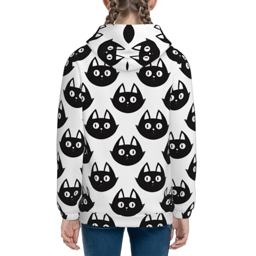 Black Cats Kids Pullover Hoodies Boys Sweatshirts Girls Athletic Clothes with Pocket4