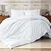 Bare Home 100% Organic Cotton King Duvet Cover Set - Crisp Percale Weave - Lightweight & Breathable - Cooling Duvet Cover Set (King, White)