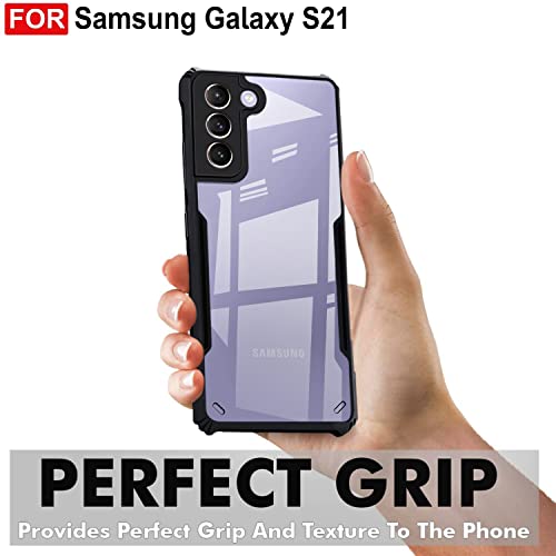 Image of Zapcase Back Case Cover for Samsung S21 | Compatible for Samsung S21 Back Case Cover | 360 Degree Back Cover Case | Clear Case with Camera Protection | (TPU + PC | Matte Black)