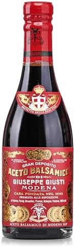 Giusti Italian Balsamic Vinegar of Modena IGP, Matured, Thick & Balanced Authentic Aceto Balsamico, 3 Gold Medals Gran Deposito from Italy - 8.45 fl oz (250ml) - Pack of 1