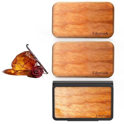 EdenSeek Wooden Car Air Freshener | FSC-Certified Original Wood, Visor Metal Clip, 100% Pure Essential Oils, Long-Lasting Odor Eliminator, 3 Refillable Scents Diffuser for Cars, Trucks, SUVs
