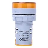 Indicatore Luminoso LED con Voltmeter Digitale, Display Voltaggio AC 60V - 500V, Diversi Colori Disponibili - Alta Luminosità, Lunga Durata, Ideale per Controllo Macchinari (Gialla)