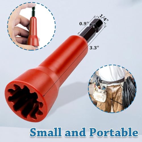 Image of 4 PCS Wire Connector Twister for Drill, Fast Wire Twisting Tool with 1 /4 inch Chuck, Spin Twist Connector Socket Driver, Wire Nut Driver Attachment for Electricians and DIY Wiring