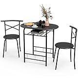 CAMORSA Juego Mesa de Cocina con 2 Sillas de Comedor, Color Natural