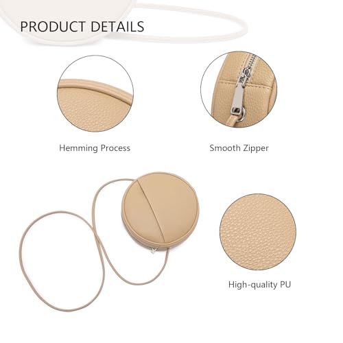 Image of Circle Crossbody Bag for Women NYLON Circle Purse with Zipper Adjustable Knot Shoulder Straps