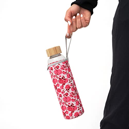 Apana Yoga Glass Water Bottles Bpa Free Non Slip Sleeve Leak Proof Lid Reusable 19 Oz And 32 Oz Sports Water Bottle Wide Mouth Lid Portable Hydration Tumbler #TOP4