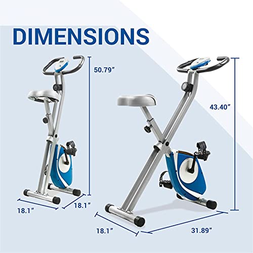 Image of Exercise Bike Folding Exercise Bike, Silver, Home Fitness Equipment