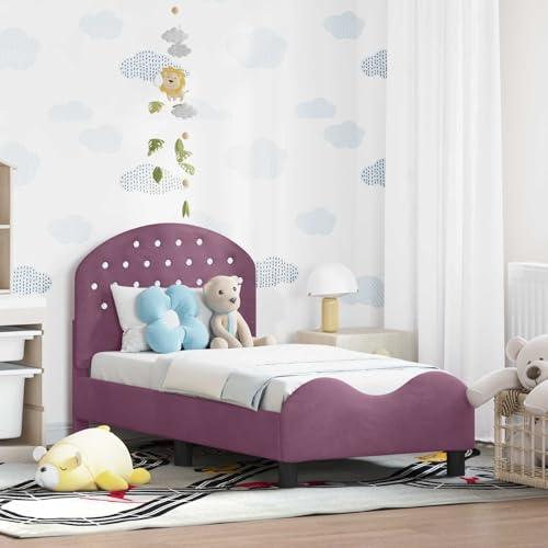Genérico Estructura de Cama para niños pequeños con cabecera Morado,Mobiliario,Camas y Accesorios,Camas y somieres,Violeta,42011103