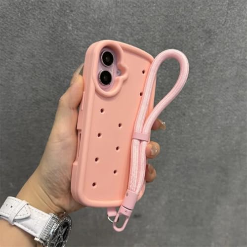 Étui iPhone 16 Pro Max à pois avec dragonne pour vos photos et sorties en ville