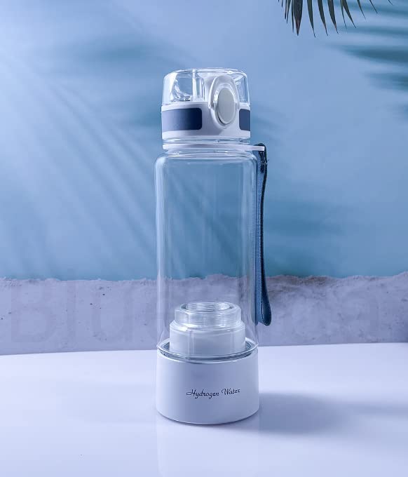 Hydrogen Water Generator Sports Style SPE & PEM, H2 up to 3000 ppb PEM Membrane & SPE Technology Ionizer Self- Cleaning Function - 380ml