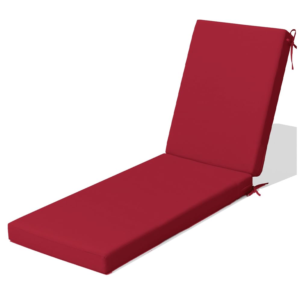 Chaise longue portable rouge pour soulager le dos avec son grand coussin réglable de 8 cm