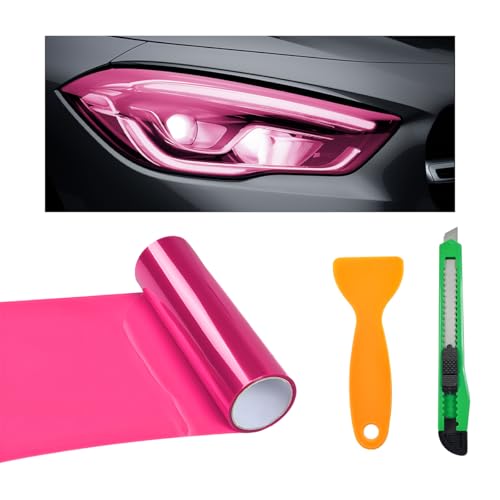 KVAEY Car Light Tint Film, 12×48 Inch Tint Vinyl Wrap Film Roll with Squeegee...