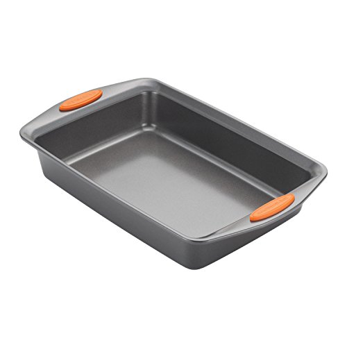 Rachael Ray 55673 Nonstick Bakeware Set With Grips Includes Nonstick Bread Pan, Baking Pans And Cake Pans - 5 Piece, Gray With Orange Grips #TOP6