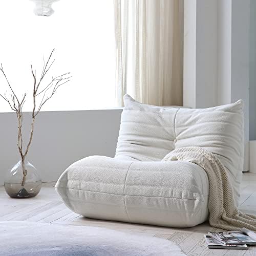 Sdorens Fireside Chair, Lazy Floor Sofa Couch, Corner Bean Bag Chair for Adults, Tatami Sofa, Corner Chair Sofa for Living Room Bedroom Salon Office (34"/Beige)