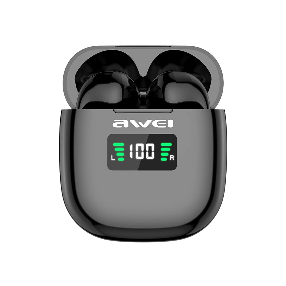 True Auricolari Wireless Bluetooth Cuffie Bluetooth Control Touch, Auricolari Bluetooth Impermeabili IPX4, con Riduzione del Rumore, per Gym Workout in Esecuzione,Nero