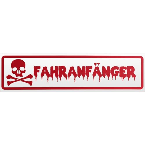 Kiwistar Magnetschild Fahranfänger Totenkopf 30cm Rot reflektierend