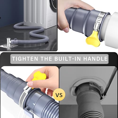 XEIYEI Ablaufschlauch Waschmaschine 3M Universal Waschmaschinenschlauch Abwasserschlauch Verlängerung Set 4 Schnittstellengrößen für Waschmaschinen Spülmaschine Wohnmobil
