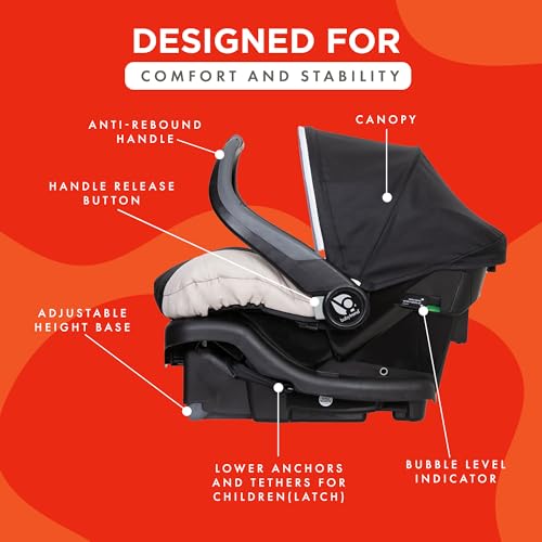Image of Baby Trend Ally Newborn Baby Infant Car Seat Carrier Travel System with Harness and Extra Cozy Cover for Babies up to 35 Pounds, 2 Pack, Khaki