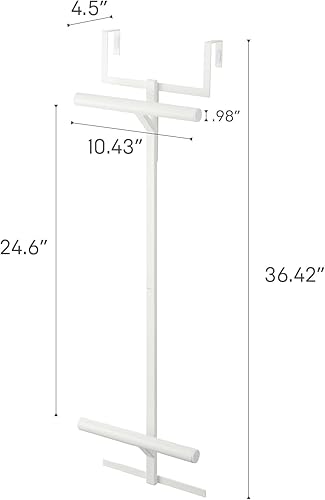 Miniatura 7 de YAMAZAKI Home - Perchero de torre para colgar mochilas sobre la puerta del armario o dormitorio, estante de almacenamiento de dos niveles de metal,