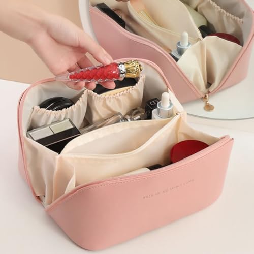 Nécessaire Bolsa Feminina Organizador Viagem Maquiagem Cosméticos Grande Espaçosa Blogueira (Pink)