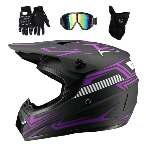 Casco integral de motocross para niños certificado DOT con máscara y kit de protección MTB