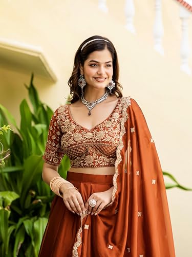 JIHU CULTURE orange silk lehenga choli – image 7