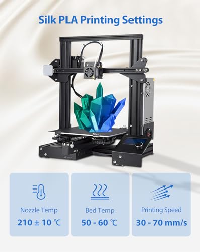 Image of DURAMIC 3D Silk Dual Color PLA Filament Shinny High Gloss Finish 1.75mm | 3D Printing Filament with Cardboard Spool,No-Tangling Neatly Wound Dimensional Accuracy 99% + /- 0.03mm 1KG Silk Blue Green