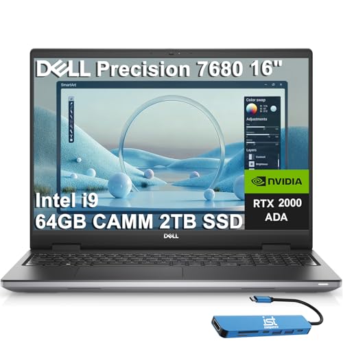 Image of Dell Precision 7680 Laptop, NVIDIA RTX 2000 Ada 8GB, i9-13950HX, 64GB DDR5