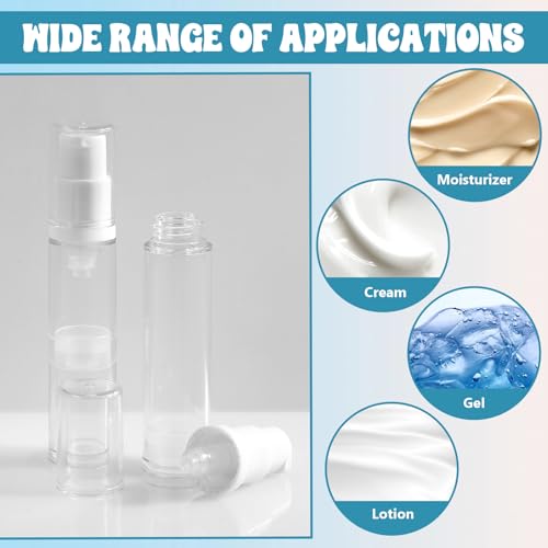 4 Stk Leer Airless Pumpspender,Pumpflasche Klein Leer,Reise Spenderflasche,Tragbarer Pumpspender 10ml,Vakuum Kosmetikbehälter,Reiseflaschen zum Befüllen,Kunststoff Sprühflasche Klein,für Flüssigkeit