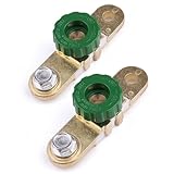 ANTS PART 2Pcs Side Post Battery Disconnect Switch, Battery Master Switch Isolator for Power Disconnect Cut Off Brass