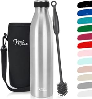 Milu Stainless Steel Vacuum Insulated Water Bottle - 500ml, 750ml, 1l - Double Wall Metal Flask, for Hot, Cold & Carbonated Drinks (Berry, 500ml)