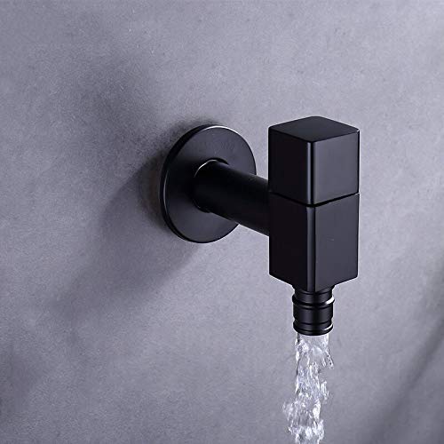 Robinet machine à laver en cuivre noir mat et or pour buanderie et jardin
