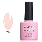 Esmalte semipermanente. AIMEILI Esmalte Semipermanente De Uñas Soak Off UV LED Uñas De Gel - Rose Nude (022) 10ml