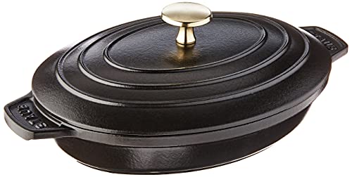 Staub Cast Iron 9-Inch X 6.6-Inch Oval Covered Baking Dish - Matte Black, Made In France #TOP29