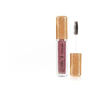 Glitter Diamond Mascara - Shimmering Colorful Sparkle Lashes, Metallic Pearlescent Glitter, Smudge-Proof & Waterproof for Party/Rave/Festival Makeup Rose Red