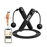 Smartia Corda crossfit con contatore, corda per saltare con display LCD, monitoraggio con APP in italiano inclusa, corda per boxe intelligente, modello 2025, regolabile fitness