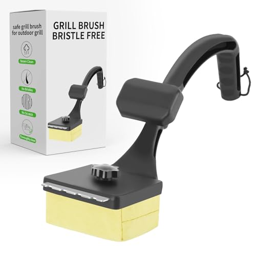 PROKITCHEN Grill Brush for Outdoor Grill Bristle Free, Reinforced Grill Cleaner Scraper BBQ Brush Non Metal Bristles Steam Cleaning Grill Cleaning Brush Safe BBQ Accessories Grill Tool, Gifts for Men