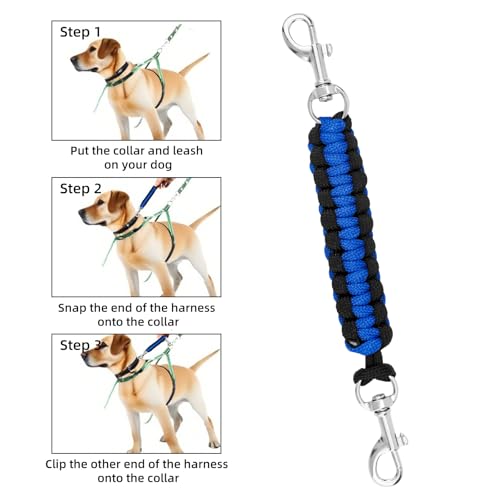 3 St Sicherheitsclip für Stachelhalsbänder, 17,4x2cm 360° Drehbar Sicherheitsgurt für Hundehalsbänder Doppelclip zur Verlängerung der Hundeleine Haustierbedarf zum Verbinden von Hundegeschirren