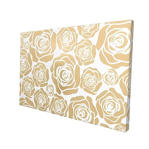 Toile murale fleurs dorées impression moderne de haute précision - 2